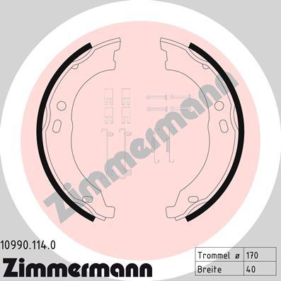 Zimmermann 10990.114.0 - Stabdžių trinkelių komplektas, stovėjimo stabdis onlydrive.pro