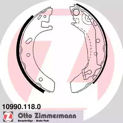 Zimmermann 10990.118.0 - Комплект тормозных колодок, барабанные onlydrive.pro