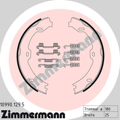 Zimmermann 10990.129.5 - Brake Shoe Set, parking brake onlydrive.pro