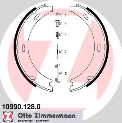 Zimmermann 10990.128.0 - Комплект тормозов, ручник, парковка onlydrive.pro