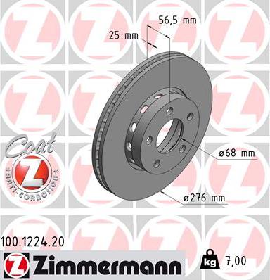 Zimmermann 100.1224.20 - Brake Disc onlydrive.pro