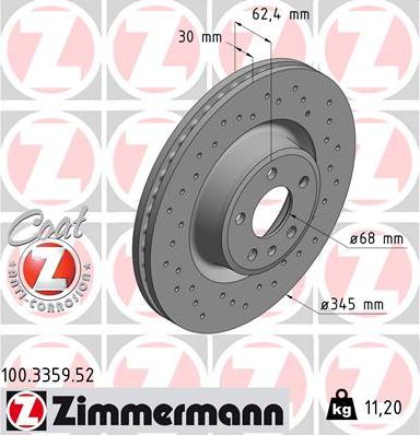 Zimmermann 100.3359.52 - Brake Disc onlydrive.pro