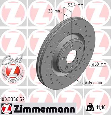 Zimmermann 100.3356.52 - Stabdžių diskas onlydrive.pro