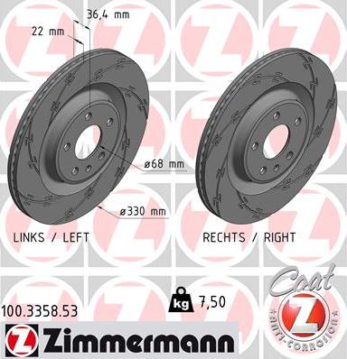 Zimmermann 100.3358.53 - Bremžu diski onlydrive.pro