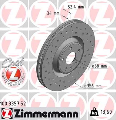 Zimmermann 100.3357.52 - Brake Disc onlydrive.pro