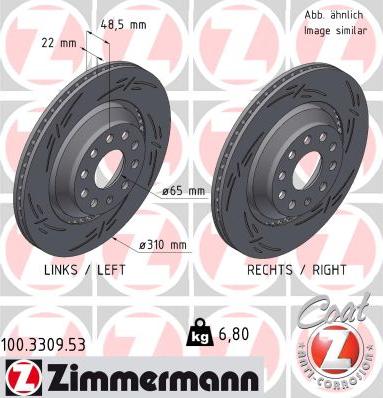 Zimmermann 100.3309.53 - Bremžu diski onlydrive.pro