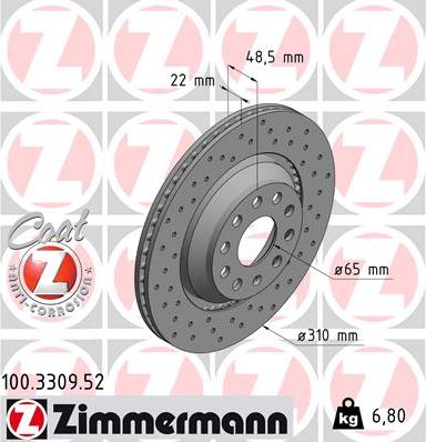 Zimmermann 100.3309.52 - Brake Disc onlydrive.pro