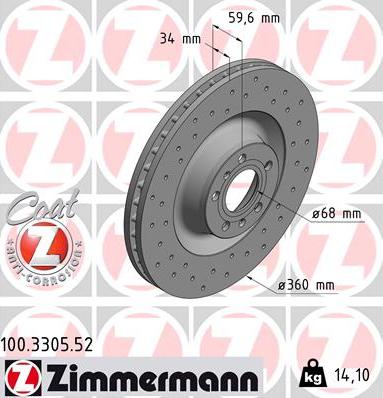 Zimmermann 100.3305.52 - Brake Disc onlydrive.pro