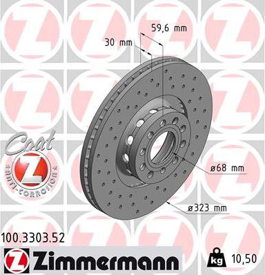 Zimmermann 100.3303.52 - Bremžu diski onlydrive.pro