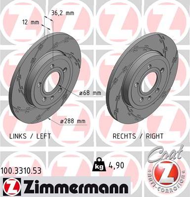 Zimmermann 100.3310.53 - Brake Disc onlydrive.pro