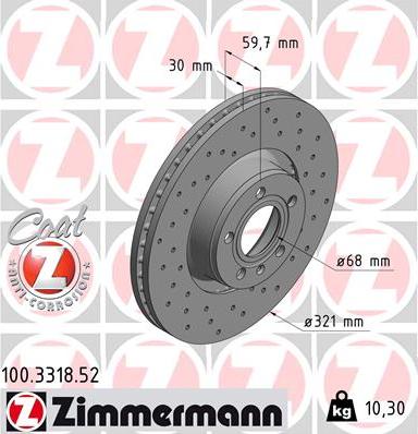 Zimmermann 100.3318.52 - Brake Disc onlydrive.pro