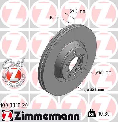 Zimmermann 100.3318.20 - Brake Disc onlydrive.pro