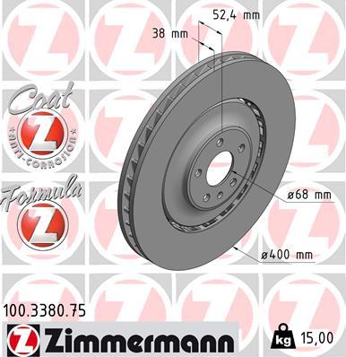 Zimmermann 100.3380.75 - Тормозной диск onlydrive.pro