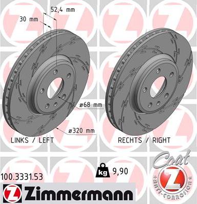 Zimmermann 100.3331.53 - Тормозной диск onlydrive.pro