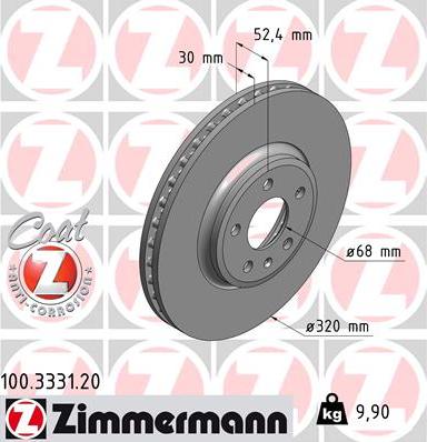 Zimmermann 100.3331.20 - Тормозной диск onlydrive.pro