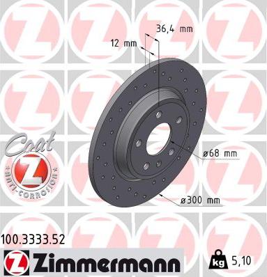 Zimmermann 100.3333.52 - Brake Disc onlydrive.pro