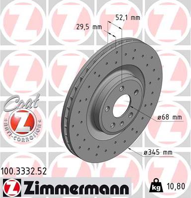 Zimmermann 100.3332.52 - Brake Disc onlydrive.pro