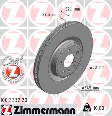 Zimmermann 100.3332.20 - Brake Disc onlydrive.pro