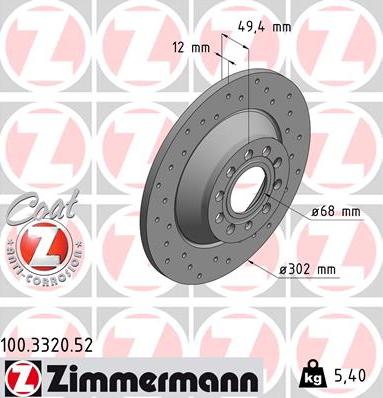 Zimmermann 100.3320.52 - Brake Disc onlydrive.pro