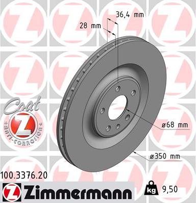 Zimmermann 100.3376.20 - Brake Disc onlydrive.pro