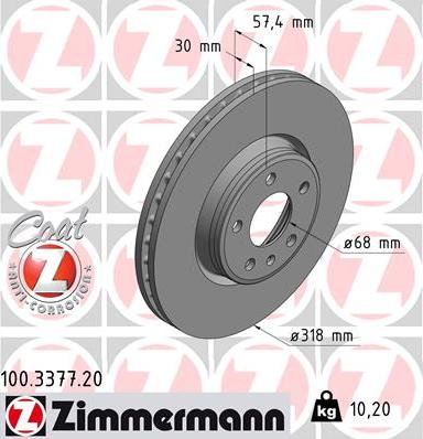 Zimmermann 100.3377.20 - Brake Disc onlydrive.pro