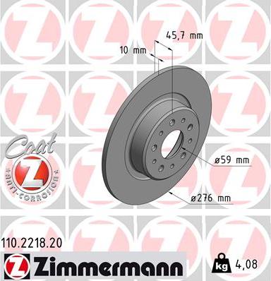 Zimmermann 110.2218.20 - Brake Disc onlydrive.pro