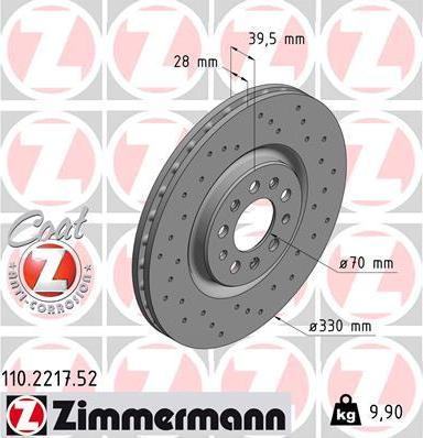 Zimmermann 110.2217.52 - Stabdžių diskas onlydrive.pro