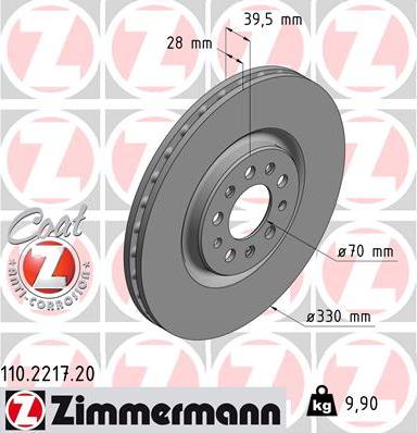 Zimmermann 110.2217.20 - Brake Disc onlydrive.pro