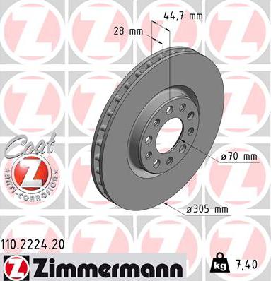 Zimmermann 110.2224.20 - Brake Disc onlydrive.pro