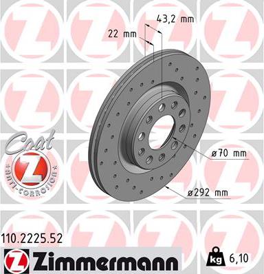 Zimmermann 110.2225.52 - Brake Disc onlydrive.pro