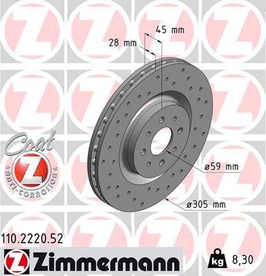 Zimmermann 110.2220.52 - Brake Disc onlydrive.pro