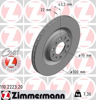 Zimmermann 110.2223.20 - Brake Disc onlydrive.pro