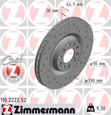 Zimmermann 110.2222.52 - Brake Disc onlydrive.pro