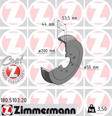 Zimmermann 180.5103.20 - Brake Drum onlydrive.pro