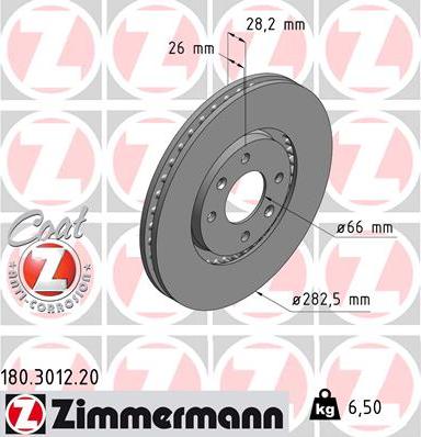 Zimmermann 180.3012.20 - Brake Disc onlydrive.pro