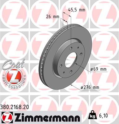 Zimmermann 380.2168.20 - Brake Disc onlydrive.pro
