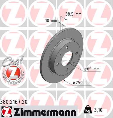 Zimmermann 380.2167.20 - Brake Disc onlydrive.pro