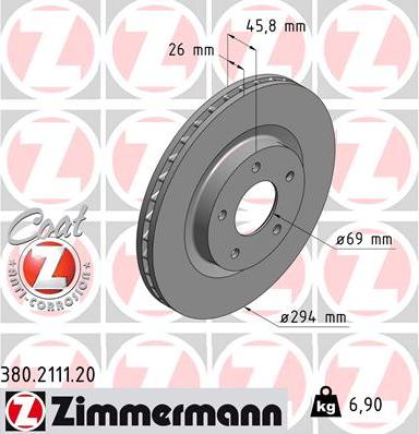 Zimmermann 380.2111.20 - Brake Disc onlydrive.pro