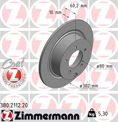 Zimmermann 380.2112.20 - Stabdžių diskas onlydrive.pro