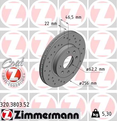 Zimmermann 320.3803.52 - Brake Disc onlydrive.pro