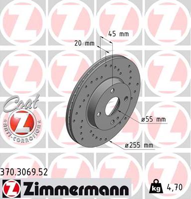 Zimmermann 370.3069.52 - Brake Disc onlydrive.pro