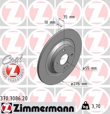 Zimmermann 370.3086.20 - Brake Disc onlydrive.pro