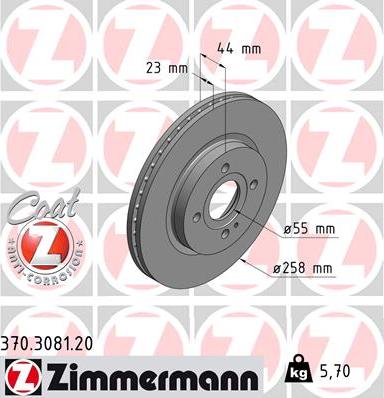 Zimmermann 370.3081.20 - Brake Disc onlydrive.pro