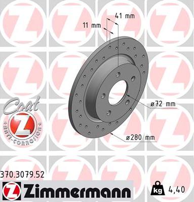 Zimmermann 370.3079.52 - Brake Disc onlydrive.pro