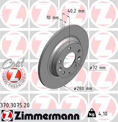 Zimmermann 370.3075.20 - Brake Disc onlydrive.pro