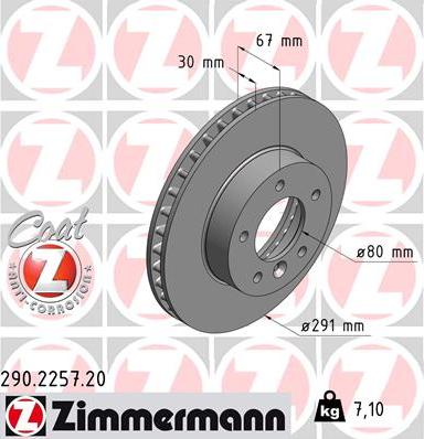 Zimmermann 290.2257.20 - Brake Disc onlydrive.pro