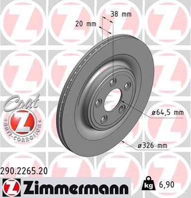 Zimmermann 290.2265.20 - Brake Disc onlydrive.pro