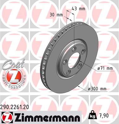 Zimmermann 290.2261.20 - Brake Disc onlydrive.pro