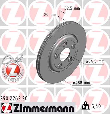 Zimmermann 290.2262.20 - Brake Disc onlydrive.pro
