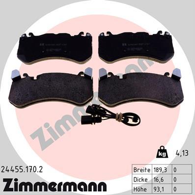 Zimmermann 24455.170.2 - Тормозные колодки, дисковые, комплект onlydrive.pro